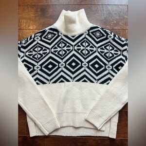 Abercrombie & Fitch Black White Soft Cozy Turtle Neck Sweater XXS